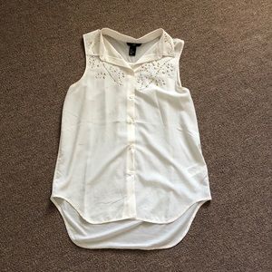 Sequin Button Up Tank Top